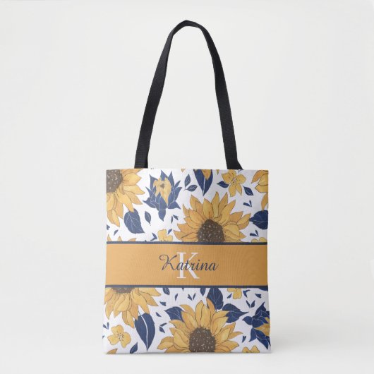 Tas met monogram Zonnebloem (Voorkant)