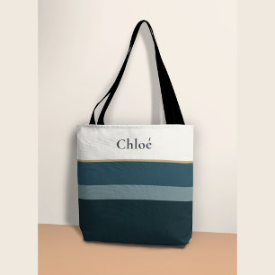 Tas met naam – Elegant gestreept ontwerp