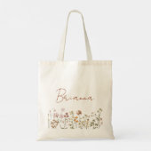 Tas met naam van wilde bloemen Boho bruidsmeisje (Achterkant)