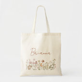 Tas met naam van wilde bloemen Boho bruidsmeisje (Voorkant)