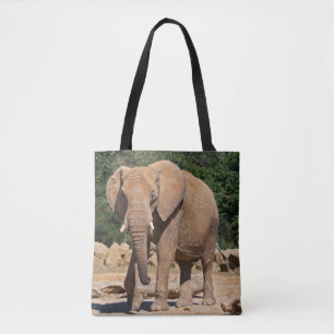 Tas met olifantprint over de hele oppervlakte