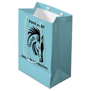 Tas met ontwerp voor meisjes die van paarden houde medium cadeauzakje