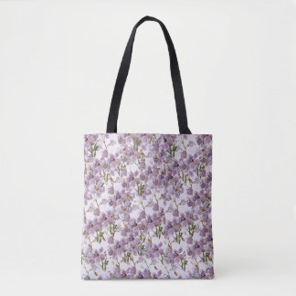 Tas met paarse bloemen geïnspireerd door de natuur