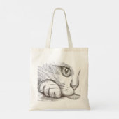 Tas met potloodtekening van kat (Achterkant)