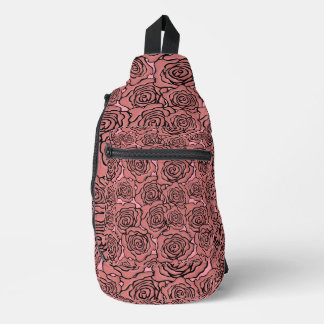 Tas met rose print en draagband