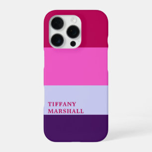 Tas met roze en paarse strepenpatroon iPhone 16 pro hoesje