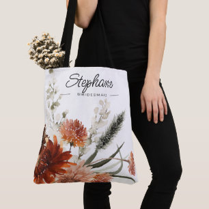 Tas met ruige bloemboeket voor bruidsmeisjes