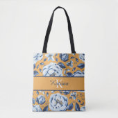 Tas met waterverf bloemen en monogram (Voorkant)