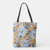 Tas met waterverf bloemen en monogram (Achterkant)