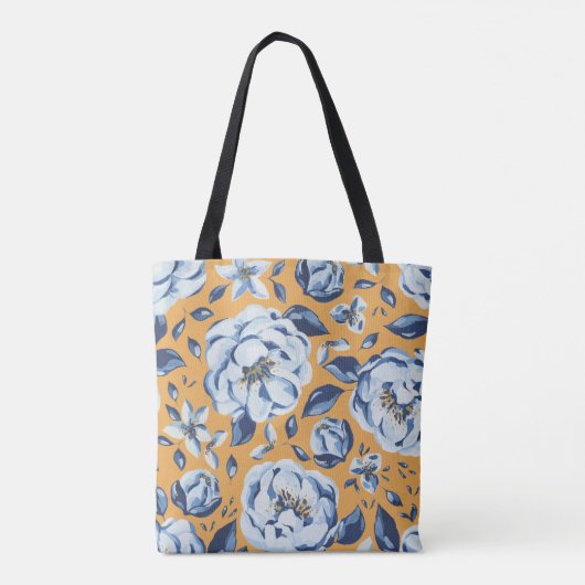 Tas met waterverf bloemen en monogram (Achterkant)