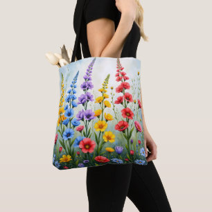 Tas met wilde bloemen Natuur botanische print