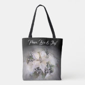 Tas met witte kerst Poinsettia (Achterkant)