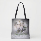 Tas met witte kerst Poinsettia (Voorkant)