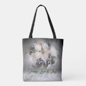 Tas met witte kerst Poinsettia (Achterkant)