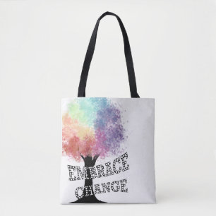 tas "Ombrace Change" met kleurrijke regenboogboom