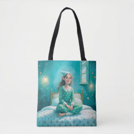 Tas print elf art meisje blauw