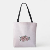 Tas romantisch roze bloemen & groene bladeren (Achterkant)