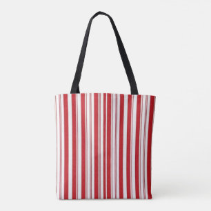 Tas, rood & wit gestreept verticaal draagtas