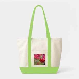 Tas van Florence, roze wilde bloemen, natuurlijk/L