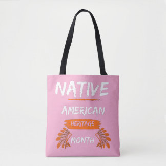 Tas van roze Native American erfgoedmaand