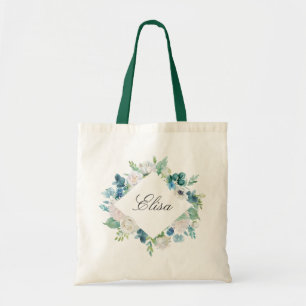 Tas van salieblauwe bloemen voor bruidsmeisjes