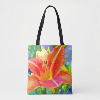 Tas voor Oranje Lily Waterverf All-Over-Print