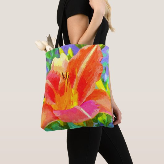 Tas voor Oranje Lily Waterverf All-Over-Print (Dichtbij)