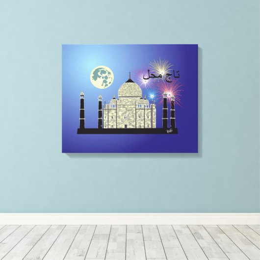 Tasch Mahal Indien Druck auf Keilleinwand 3 Canvas Afdruk (Insitu (Houten vloer))