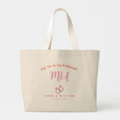 Tasje '2-zijdig Cute Donut Bruidsmeisje Voorstel' Grote Tote Bag (Achterkant)