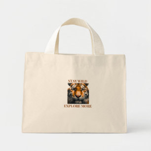 Tasje 'Blijf Wild Verken Meer' Reis Esthetiek Mini Tote Bag