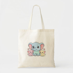 Tasje Cute Olifant Moeder & Kinderen Tote Bag