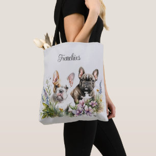Tasje met bloemen voor Franse Bulldog Draagtas