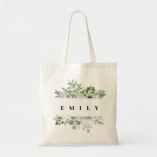 Tasje met eigen naam en groen design tote bag