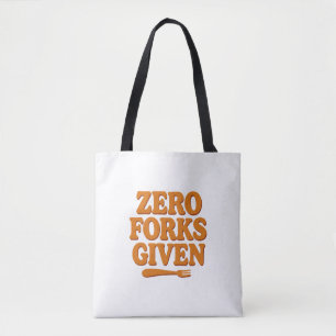 Tasje met grappige retro 'Zero vorken gegeven' boo Draagtas
