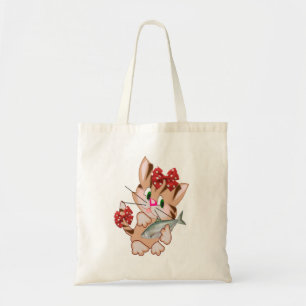 Tasje met kitten en vis tote bag