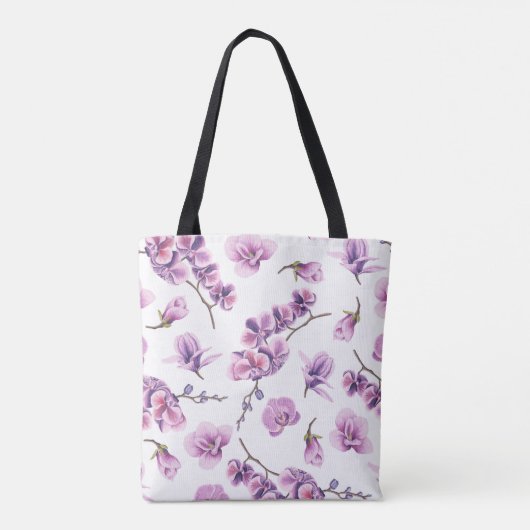 Tasje met monogram en orchidee draagtas (Achterkant)