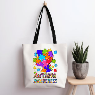 Tasje met puzzel voor autisme bewustzijn voor jong draagtas