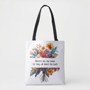 Tasje met wilde bloemen en bescheidenheid draagtas
