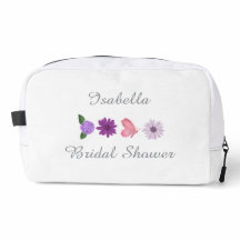 Tasje voor bruidsmake-up met bloemen en vlinders