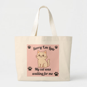 Tasje voor lieve kattenliefhebbers grote tote bag