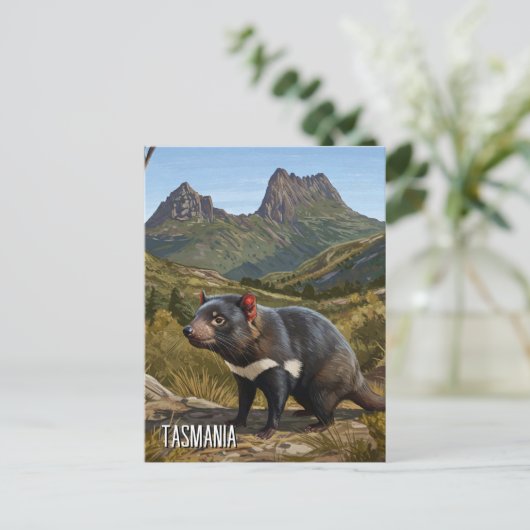 Tasmaanse Duivel Cradle Mountain Reizen Briefkaart (Staand voorkant)