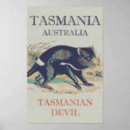Tasmaanse duivel, iconisch dier Tasmanie Australië Poster