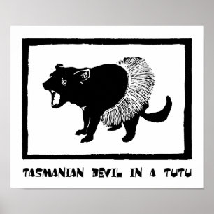 Tasmaanse duivel in een Tutu Poster