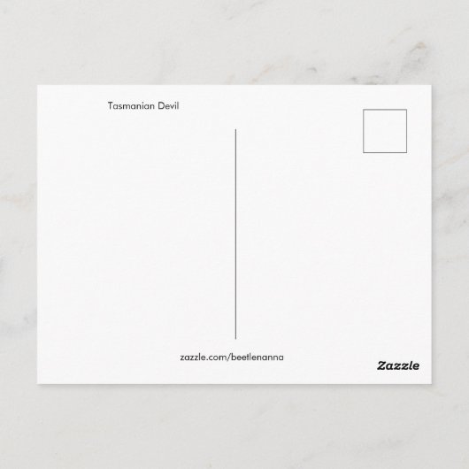 Tasmaanse-duivelse Briefkaart (Achterkant)