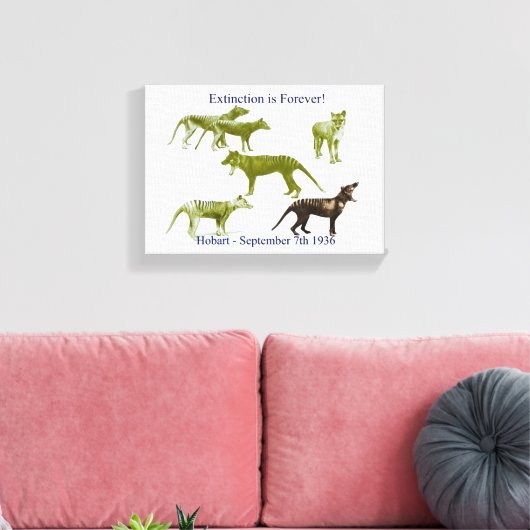 Tasmaanse tijger thylacine canvas Print (Insitu (Woonkamer))