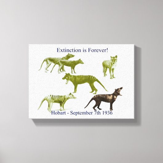 Tasmaanse tijger thylacine canvas Print (Voorkant)