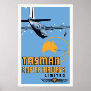 Tasman Empire S30 Airways Vintage Poster jaren '30