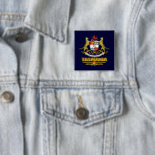 Tasmania COA Vierkante Button 5,1 Cm (In situ)