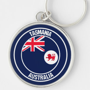 Tasmania Round Emblem Sleutelhanger