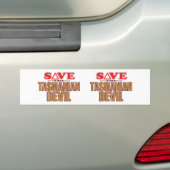 Tasmanian Devil Save Bumpersticker (Op auto)